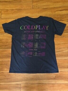 Coldplay Music of the Spheres 2023 World Tour T-Shirt Size S Dark Grey